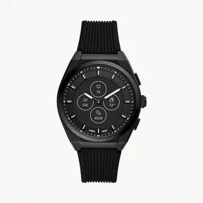 化石/Fossil Hybrid Smartwatch HR Everett Black Silicone FTW7056