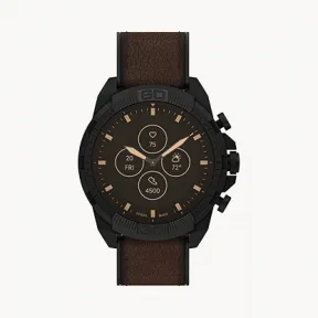 化石/Fossil Hybrid Smartwatch HR 44MM Bronson Dark Brown Leather FTW7057