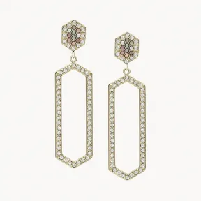 化石/Fossil Val Holiday Sparkles Black Mother-of-Pearl Drop Earring JF03861710