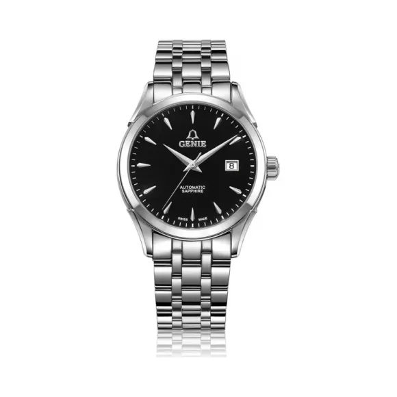 爵尼/Genie 绅士系列 316L精钢 41mm 自动机械机芯 男表 GNQ-T1830M-AB