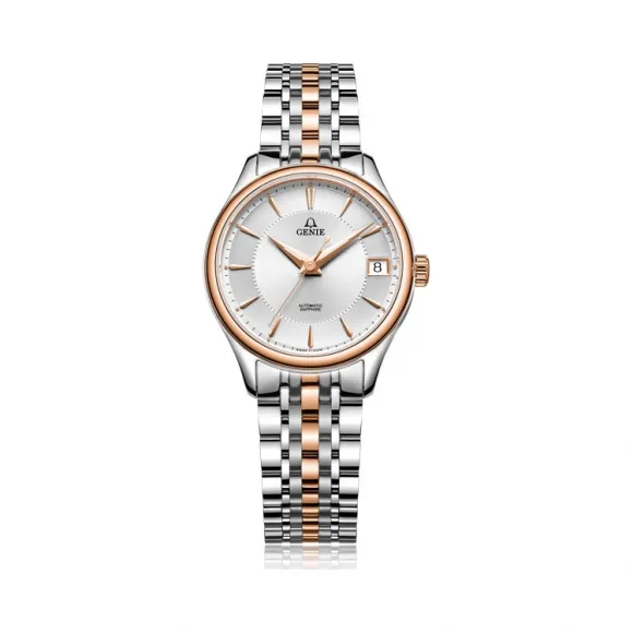 爵尼/Genie 凡尔赛系列 316L精钢 31.5mm 自动机械机芯 女表 GNQ-T1842L-ARW