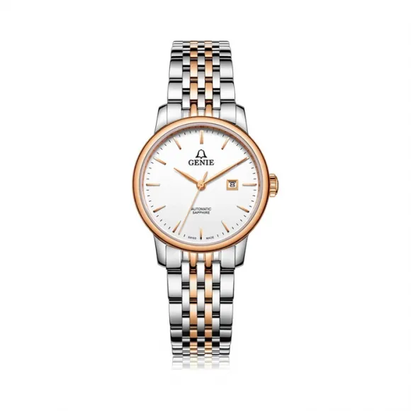 爵尼/Genie 睿丽雅系列 316L精钢 30mm 自动机械机芯 女表 GNQ-T1852L-ARW