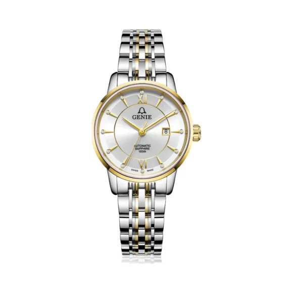 爵尼/Genie 百年时光系列 316L精钢 29mm 自动机械机芯 女表 GNQ-T1856L-AGW