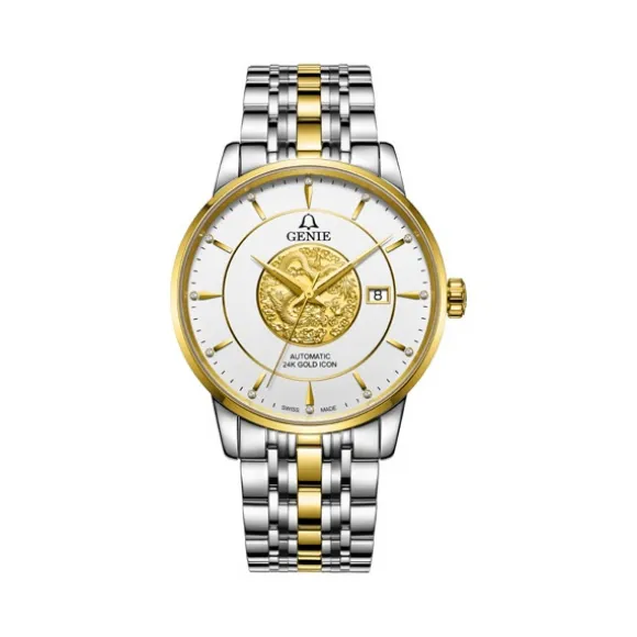 爵尼/Genie 君主真情系列 316L精钢 41mm 自动机械机芯 男表 GNQ-T1856M-24KDW