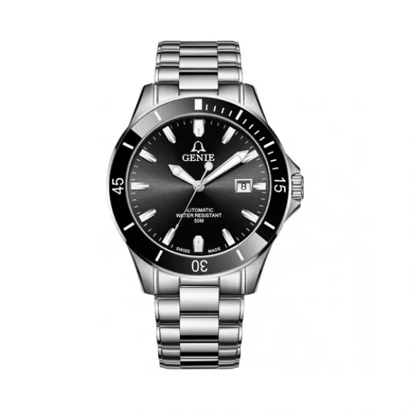 爵尼/Genie 牛鲨系列 316L精钢 42mm 自动机械机芯 男表 GNQ-T1857M-AWB