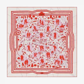 爱马仕/Hermes 黄色 “新巴黎情人”90厘米方巾 H003329S_09