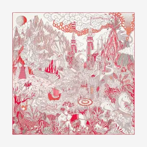 爱马仕/Hermes 灰色 “宇宙图志”90厘米方巾 H003365S_02