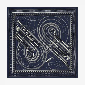 爱马仕/Hermes 橙色 “猎鞭与手杖”140厘米披肩 H243420S_02