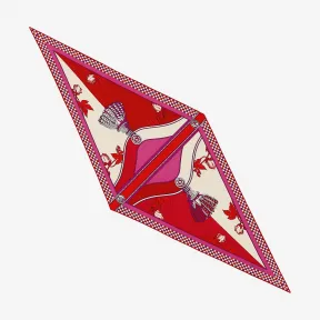 爱马仕/Hermes 红色 “法式鞍辔混搭”菱形巾，中号 H472982S_04