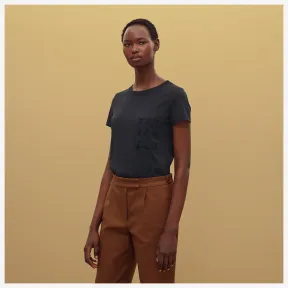 爱马仕/Hermes 白色 修身剪裁T恤 H990640DS9036