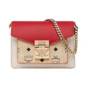 MCM 拼色Visetos 皮革 Patricia 斜背包 MWR9SPA28IZ001