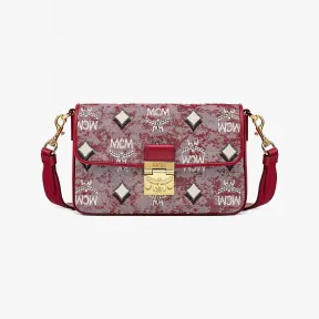 MCM 紅色 | RED 复古缇花花押字图案斜背包 MWRBATQ04RE001