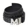 MCM Claus Flat M Belt 1.5  in Studded Outline Visetos MXB8AMM29B