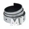 MCM M Reversible Belt 1.75  in 白色 Logo Visetos MXB9SVI03SB001