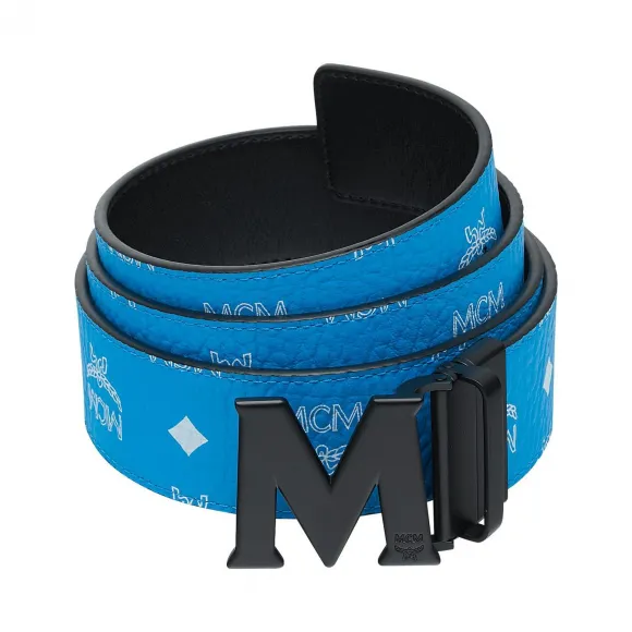 MCM 黑色M白色标识Visetos 1.75英寸双面皮带 MXB9SVI10HI001