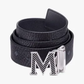 MCM Visetos皮革 Claus Oblique M 1.5 寸可翻转使用皮带 MXBASVI19BK001