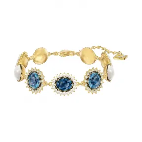 施华洛世奇/Swarovski Millennium 手链, 蓝色, 镀金色调 5486981