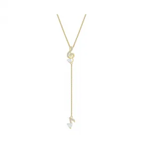 施华洛世奇/Swarovski Pleasant Y形项链, 白色, 镀金色调 5497885