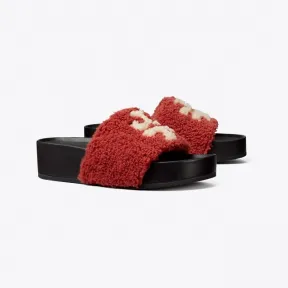 汤丽柏琦/Tory Burch 双 T Logo 毛羊皮厚底凉鞋 86812-200