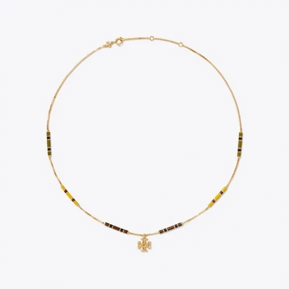 汤丽柏琦/Tory Burch Kira 珐琅长条吊坠项链 87561-701